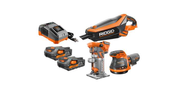 RIDGID 18-Volt Cordless Lithium-Ion Combo Kit (3-Tool) with Two 2.0Ah Batteries and Charger Only $149 Shipped! (Reg. $279)