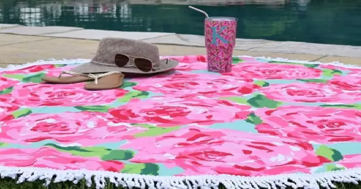 Colorful Print Round Beach Towels Only $25.99! (Reg. $50)
