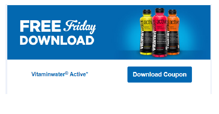Vitaminwater Active for FREE! Download Coupon Today, May 25th!