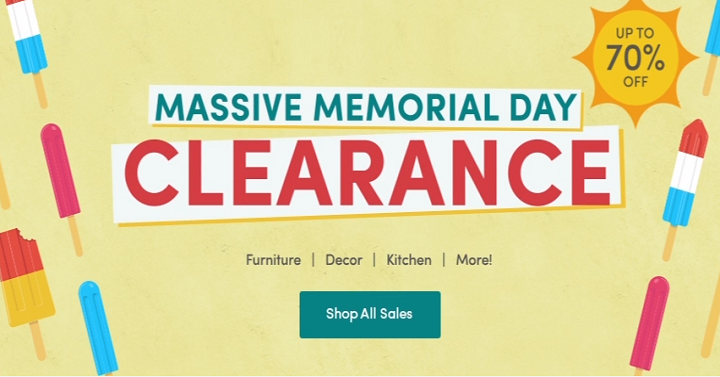 Wayfair Memorial Day Clearance! Save Up To 70% Off Furniture, Decor & More!