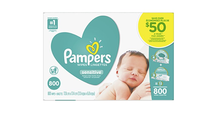 Pampers Sensitive Baby Wipes (800 ct.) Only $14.98! That’s Only $0.01 Per Wipe= Stock Up Price!