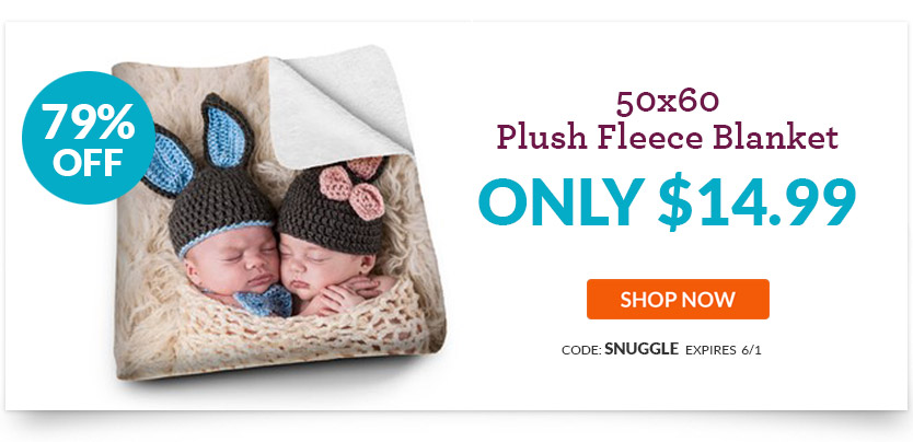 Custom Photo 50×60 Plush Fleece Blanket Only $14.99! Great for Mom!