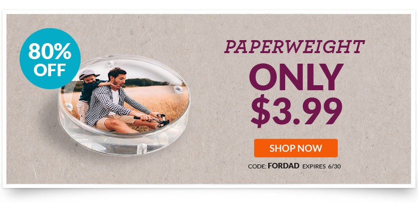 Custom Photo Paperweight Only $8.98 Shipped! Great Gift for Dad!