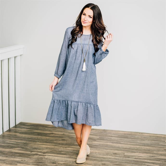 Rosie Dress in Gray, Blush or Blue Only $34.99!