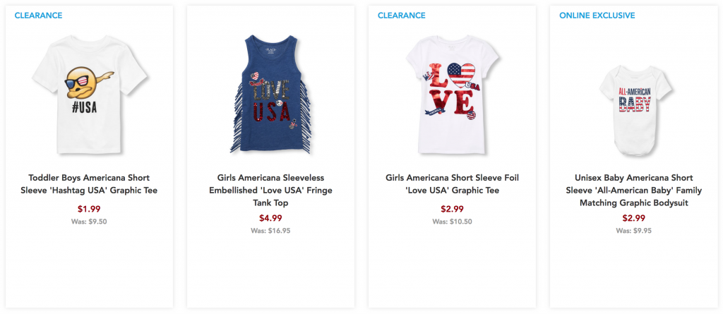 The Children’s Place Americana Graphic Tee’s & Tanks As Low As $2.99! Plus, FREE Shipping!