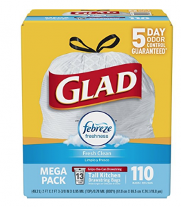 Glad OdorShield Tall Kitchen 13-Gallon Trash Bags 110-Count Just $12.08!