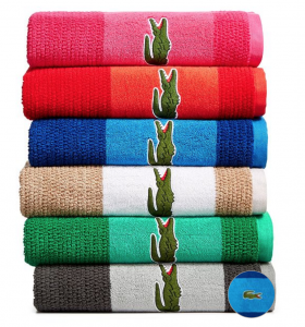 Lacoste Match Cotton Colorblocked Bath Towel Just $13.99! (Reg. $36.00)