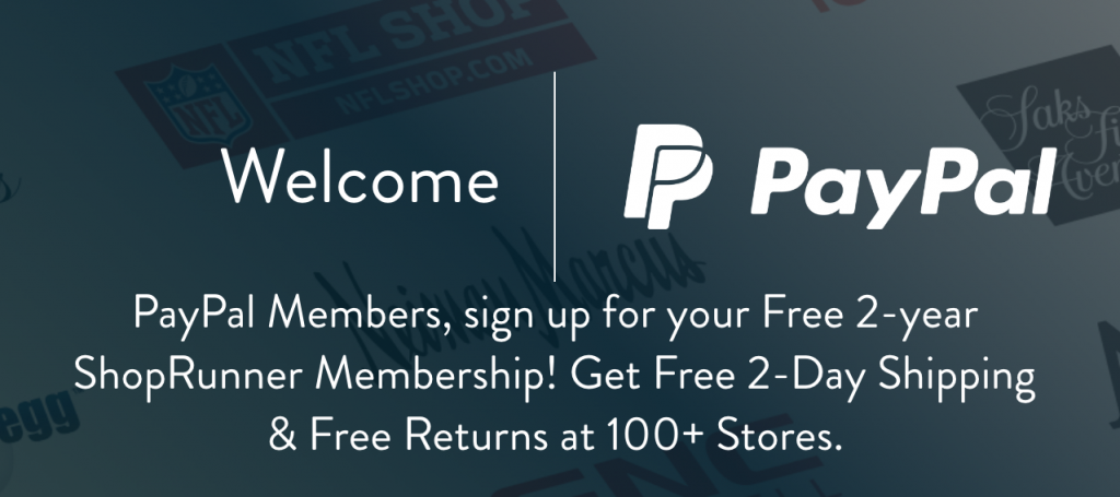 FREE 1-Year ShopRunner Membership For PayPal Members!