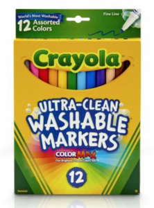 Crayola Ultra Clean Washable Markers, Fine Line, 12 Count Just $3.99!