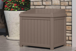 Suncast 22 Gal. Taupe Small Storage Seat Deck Box Just $29.00!