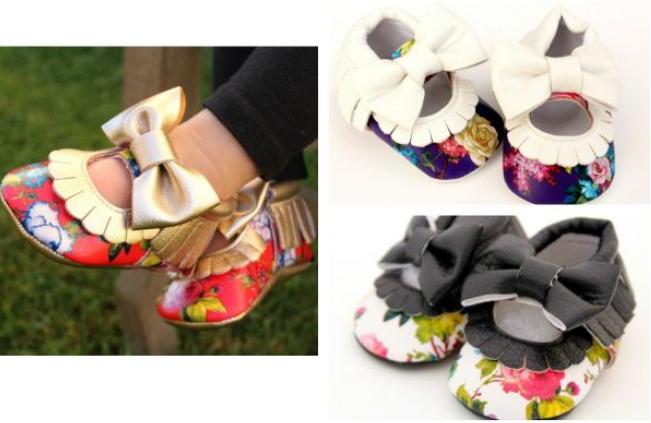 Summer Floral Bow Baby Moccs – Only $9.99!
