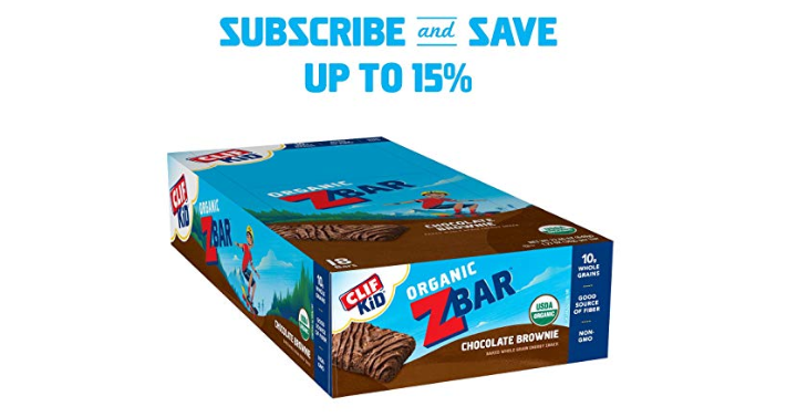 CLIF KID ZBAR Organic Energy Bar – Chocolate Brownie (18 Count) Only $8.54 Shipped!