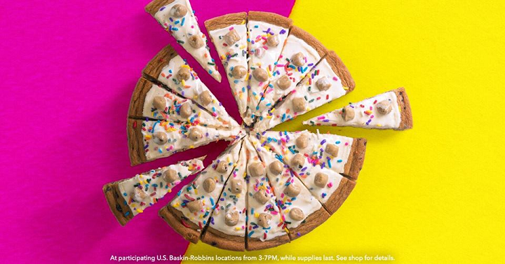 FREE Chocolate Chip Cookie Dough Polar Pizza Sample From Baskin-Robbins!