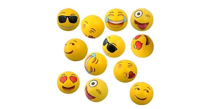 Emoji Universe: 12″ Emoji Inflatable Beach Balls, 12-Pack – Just $11.95!