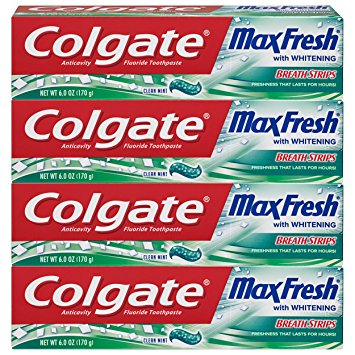 Colgate Max Fresh Whitening Toothpaste with Breath Strips 4 Count Only $5.98 Shipped!