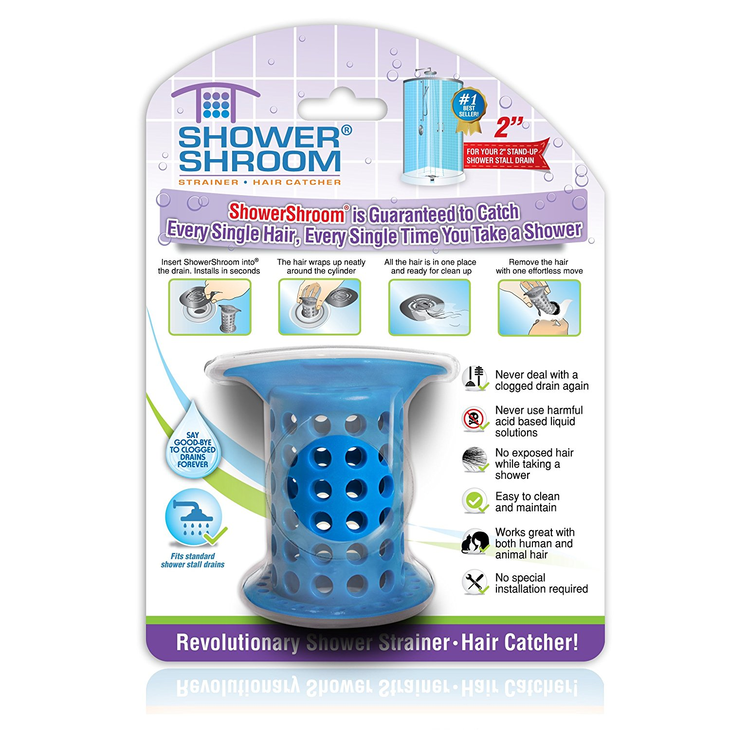 TubShroom Shower Shroom Drain Protector (Hair Catcher) Only $11.99!