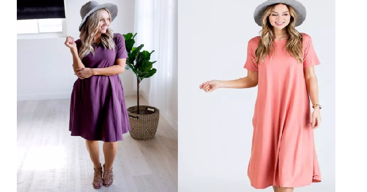 Women’s Perfect Pocket Swing Dress Only $15.99! 17 Colors to Choose From!
