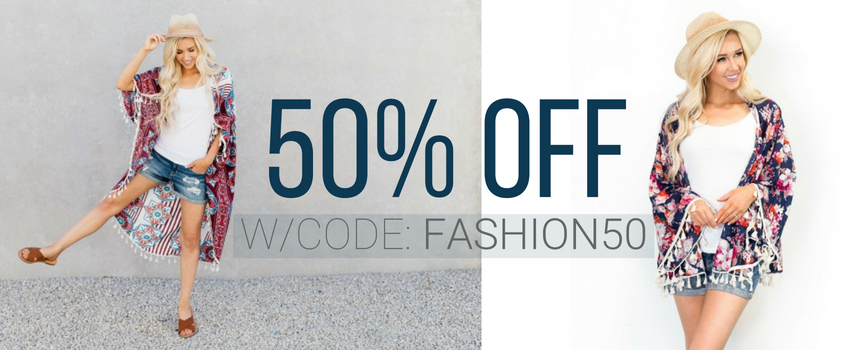 Get FUN Summer Kimonos for 50% Off! Plus FREE shipping!