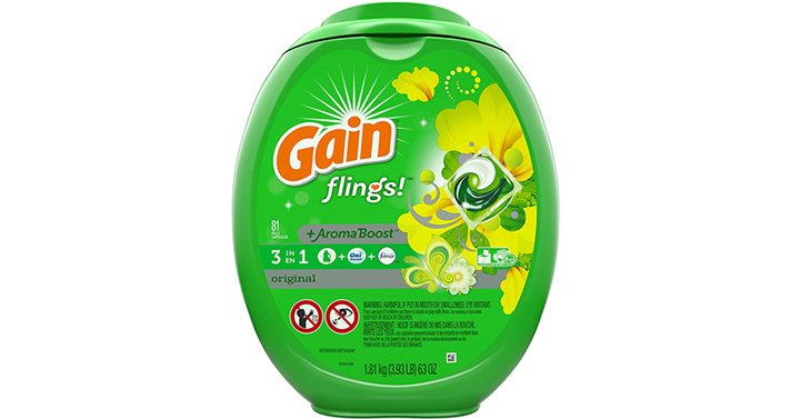 Gain Flings Laundry Detergent Pacs – Original Scent – 81 Count – Just $12.29!