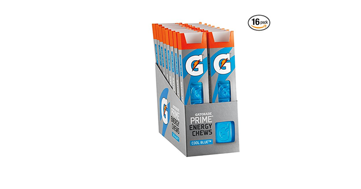 Gatorade Prime Energy Chews, Cool Blue (Pack of 16) – Just $13.45! Or less!