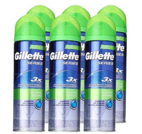 Gillette Series Shaving Gel Sensitive Skin 7 oz (Pack of 6) – Only $11!