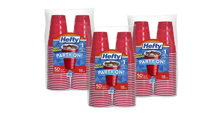 Amazon: Heafty Party On Plastic Party Cups 50 Count 3 Pack Only $10.35 Shipped!