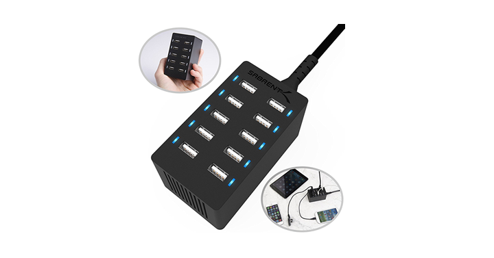 10-Port Family-Sized Desktop USB Rapid Charger – Just $19.99!
