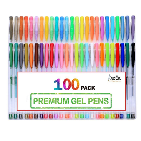 Lineon 100 Pack Gel Pen Set Only $12.47!