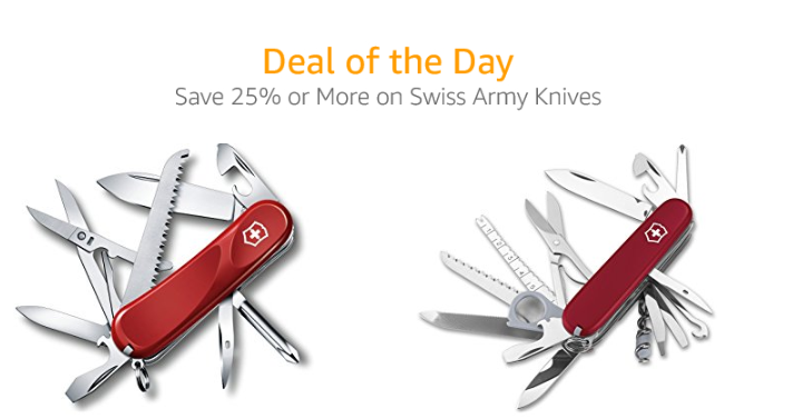 Save 25% or More off Swiss Army Knives! Prices Start at Only $12.99!
