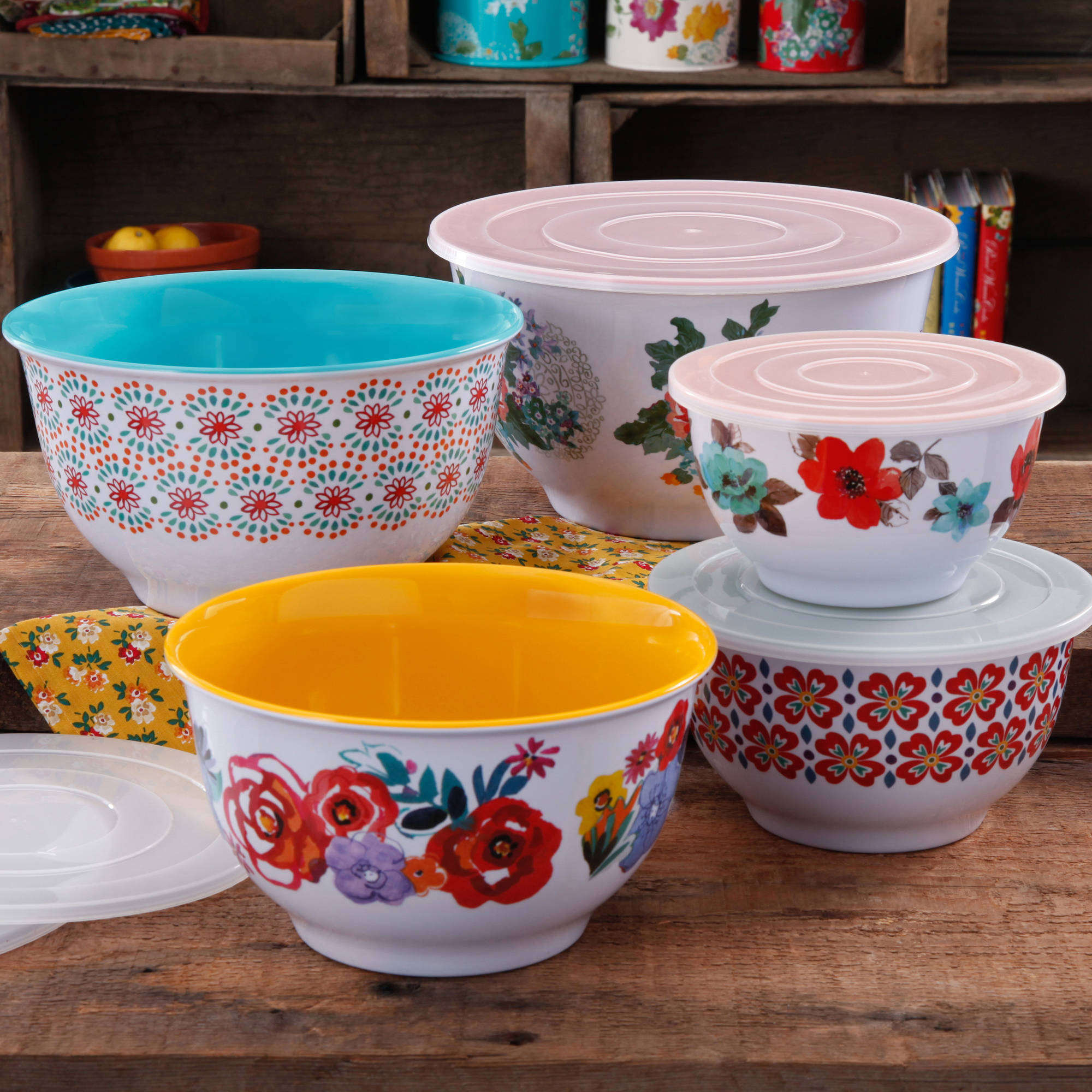 The Pioneer Woman Country Garden Nesting Mixing Bowl Set (10 Piece) Only $25.00!