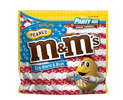 M&M’S Red, White & Blue Peanut Chocolate Patriotic Candy, 42-Ounce Bag  – Only $8.98!