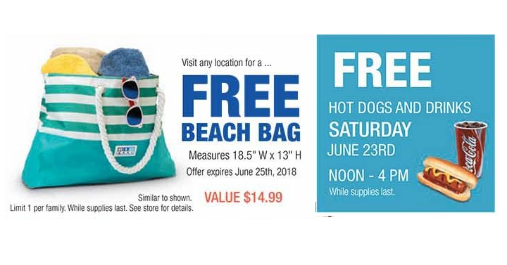 RC Willey: FREE Beach Bag & Hot Dogs and Drinks!