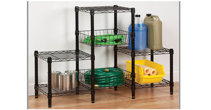 Honey Can Do Steel Stackable Shelving Table with Basket Only $12.76!