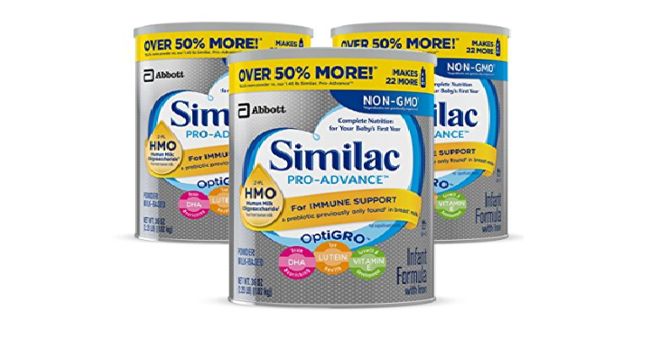 Similac Pro-Advance Non-GMO Infant Formula with Iron 36 oz, 3 Count Only $69.98 Shipped!