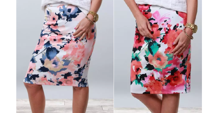 Women’s Watercolor Pencil Skirt (Sizes S-3X) Only $14.99! 4 Styles Available!
