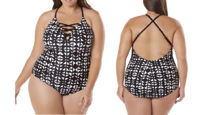Women’s Time and Tru Plus-Size Moon Gaze Strappy One-Piece Swimsuit Only $10! (Reg. $20)