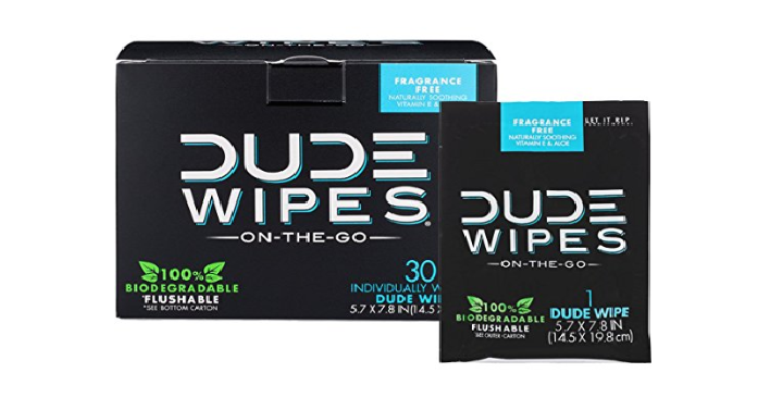 DUDE Wipes Flushable Wet Wipes (30 Wipes) Only $6.83 Shipped!