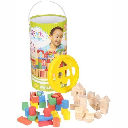 Spark Create Imagine Wooden Blocks 150 Piece Canister Only $9.84! (Reg $20)