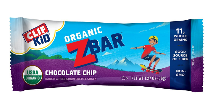 Clif Kid Zbar (Organic Energy Bar) Chocolate Chip 18 Count Only $8.54 Shipped!