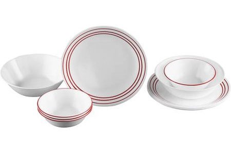 Red and White Corelle 10-pc Dishware Set Only $19.99!