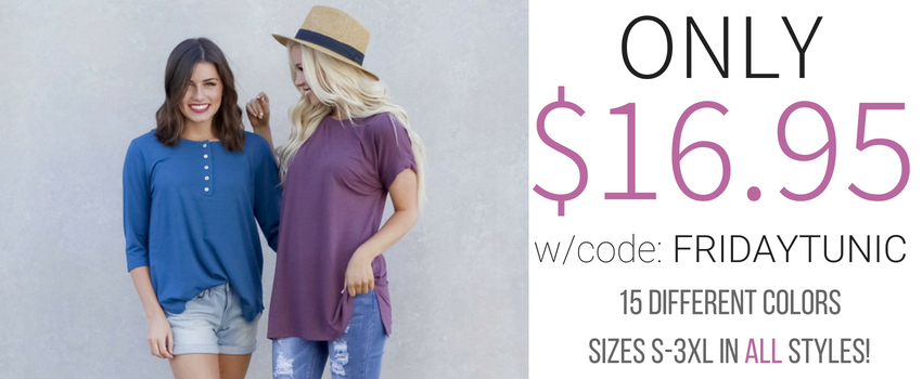 Still available! Get FUN Summer Tunics for $16.95! Plus FREE shipping!