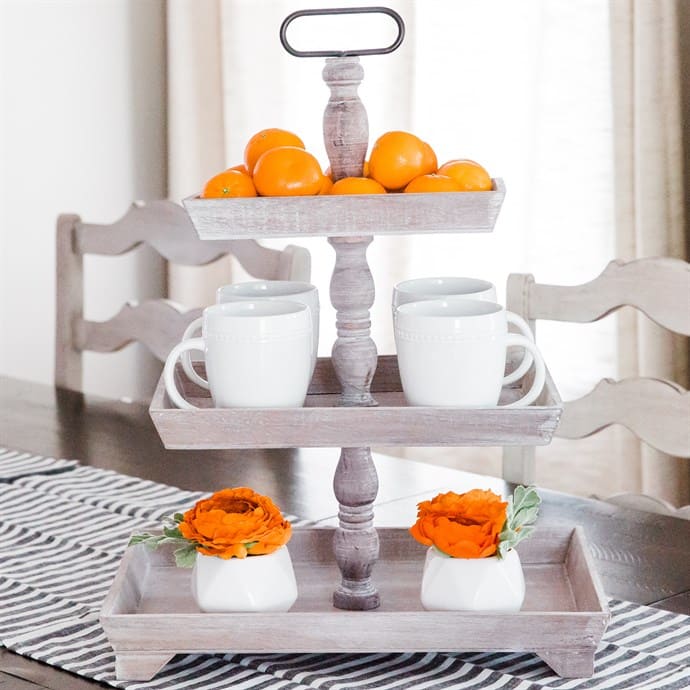 Rustic Wooden Three Tier Tray Only $34.99! (Reg $79.99)