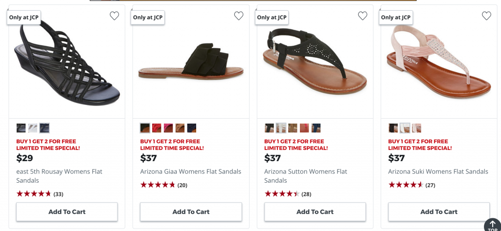 Buy One Get 2 FREE Women’s Sandals & Dress Shoes At JCPenney!