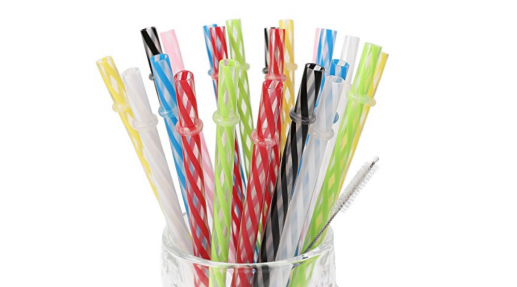 25-Count Reusable Plastic Straws Plus, Cleaning Brush Just $6.98!