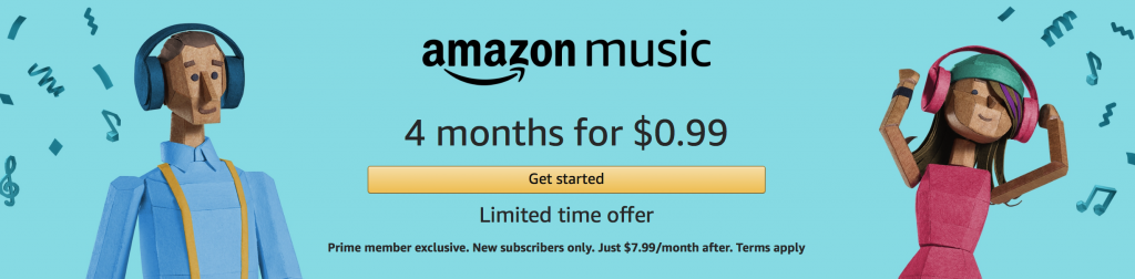 Prime Exclusive: 4-Months Of Amazon Music Just $0.99 For New Subscribers!