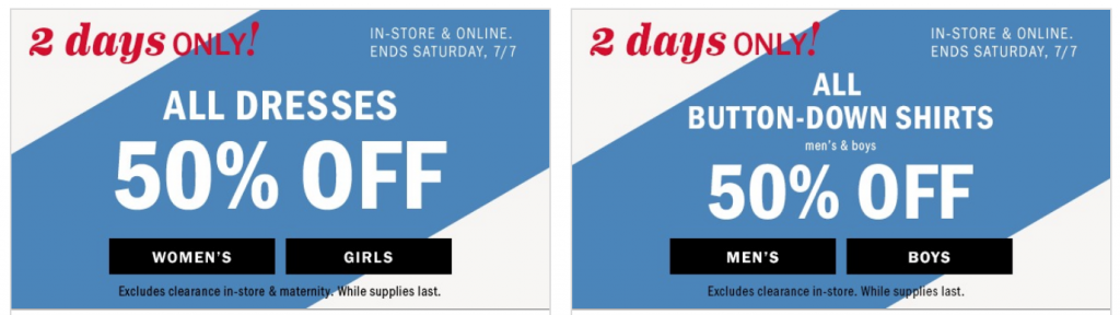 50% Off All Dresses & Button-Down Shirts At Old Navy!