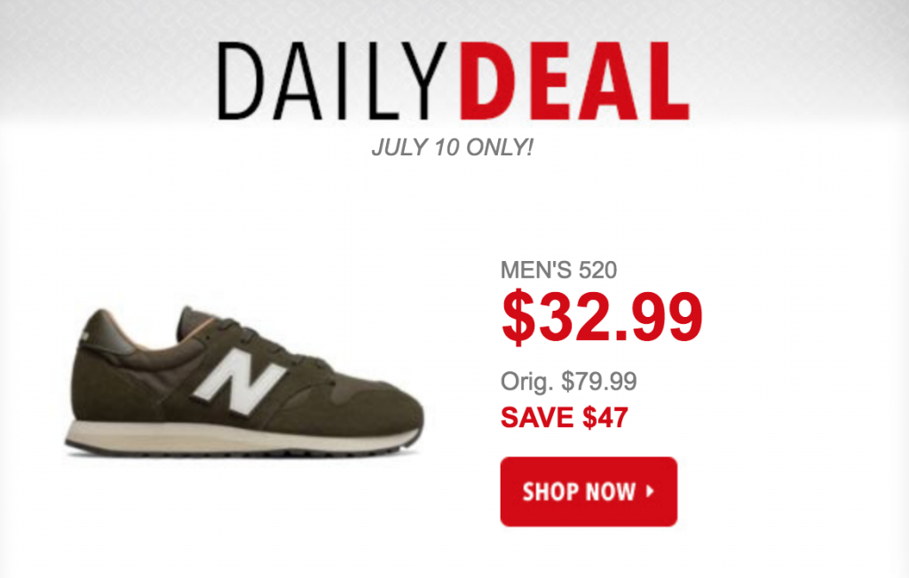 Men’s New Balance 520 Lifestyle Shoes Just $32.99 Today Only! (Reg. $79.99)