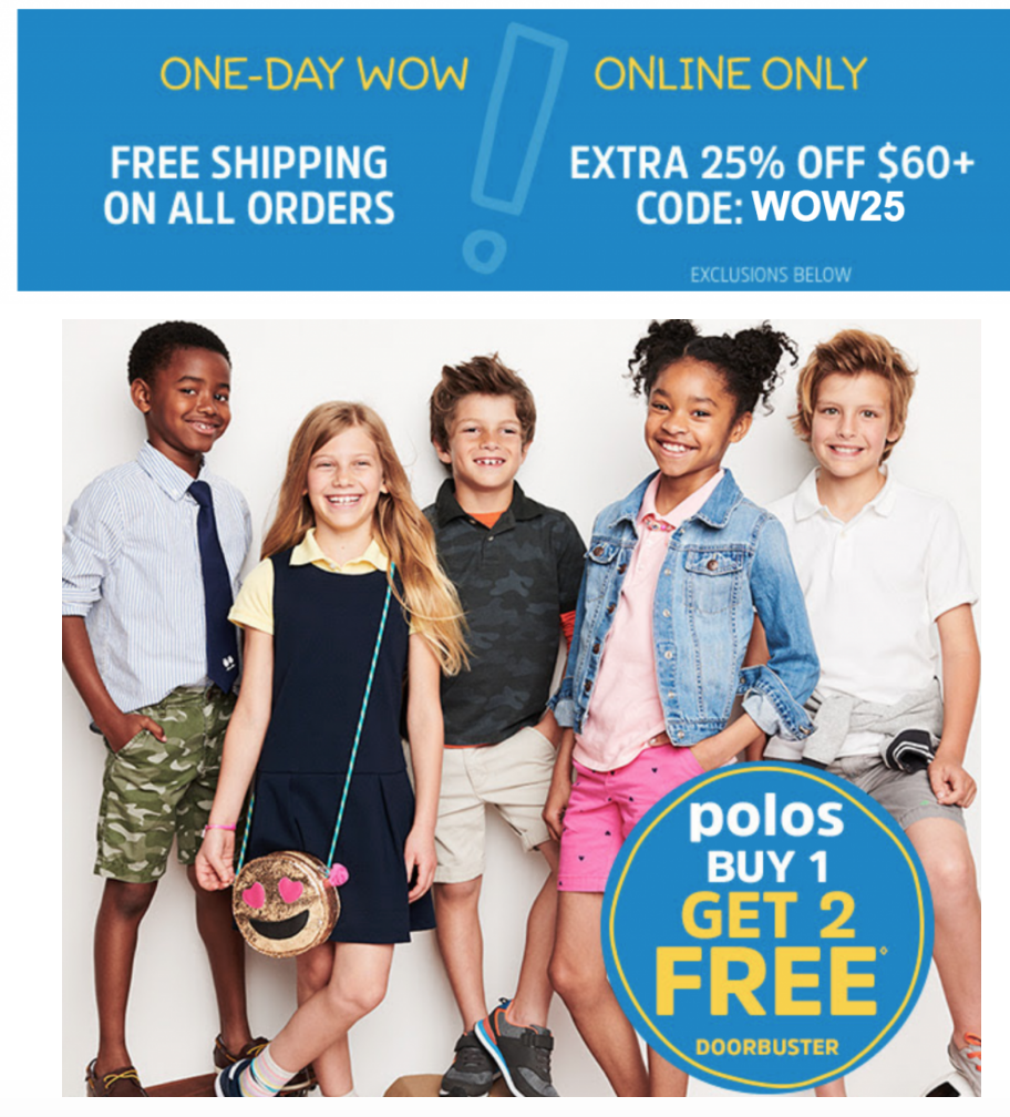 FREE Shipping Today Only At Carters & OshKosh! Polo’s Buy 1 Get 2 FREE! FREE Shipping Today Only At Carters & OshKosh! Polo’s Buy 1 Get 2 FREE!