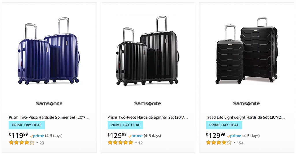 PRIME DAY DEAL!! Samsonite Two-Piece Hardside Spinners Up To 70 % Off!
