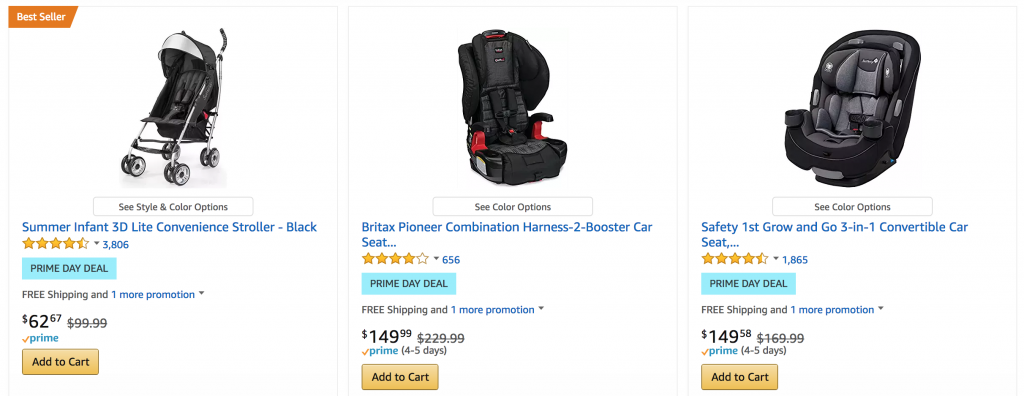 Save At Least 20% On A Variety Car Seats & Strollers During Prime Day!